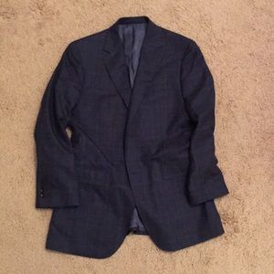 Bespoke blue and brown plaid jacket